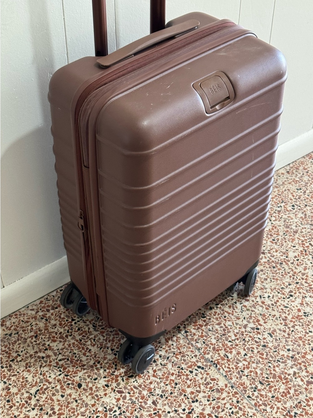 BEIS Compact Carry-On Spinner in Chocolate Brown - Picture 5 of 12